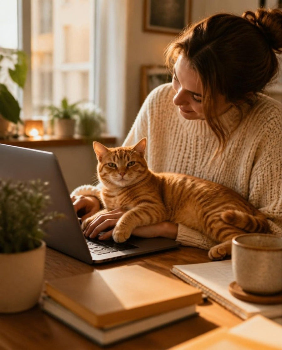Cat lying across a laptop keyboard